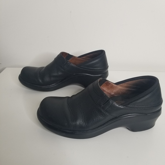 Ariat Santa Cruz Black Leather Slip On Clog Size 9B Comfort Workwear - Picture 3 of 13